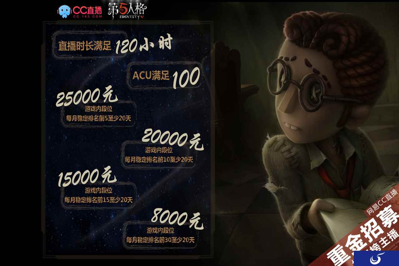 CC直播主播集体突进,占据《第五人格》排位高榜