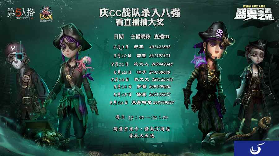 CC战队挺进《第五人格》盛夏宝藏之旅决赛!