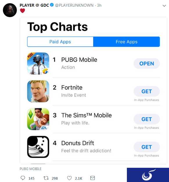 《绝地求生》手游登顶美国APP Store 好评如潮