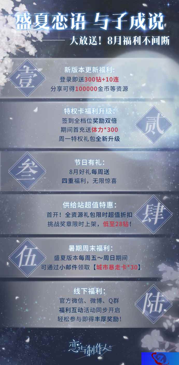 《恋与制作人》盛夏恋语，与子成说