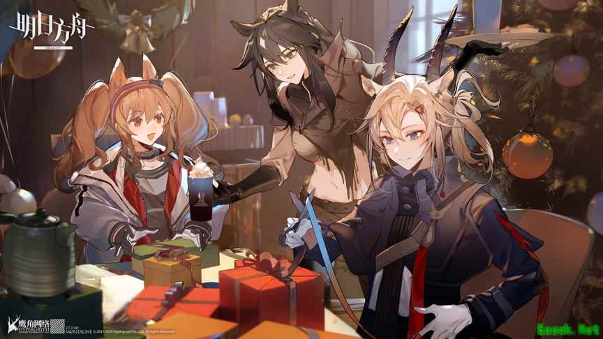 明日方舟：圣诞贺图 杰哥 地灵 流星姐姐为大家准备礼物 霜星一周年