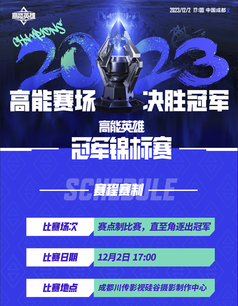 高能赛场,决胜冠军!首届“高能英雄冠军锦标赛”将于12月2日正式开赛!