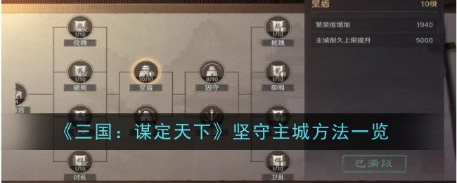《三国:谋定天下》坚守主城方法一览