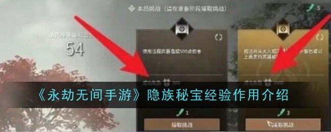 《永劫无间手游》隐族秘宝经验作用介绍