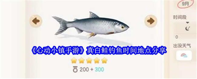 《心动小镇手游》真白鲑钓鱼时间地点分享