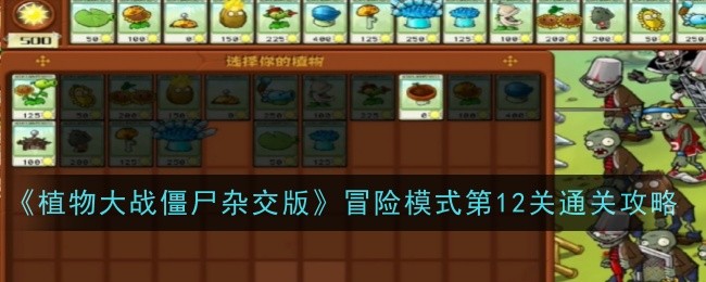 《植物大战僵尸杂交版》冒险模式第12关通关攻略