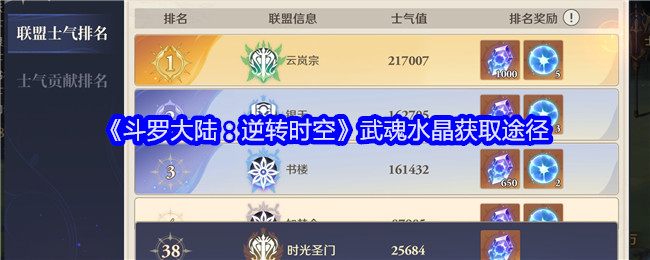 《斗罗大陆:逆转时空》武魂水晶获取途径