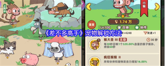 《差不多高手》宠物解锁方法
