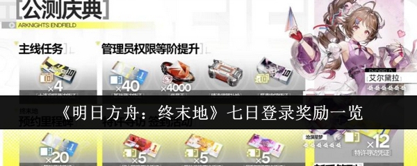 《明日方舟:终末地》七日登录奖励一览