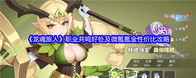 《龙魂旅人》职业共鸣好处及微氪氪金性价比攻略