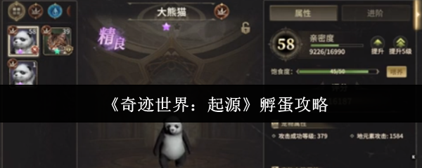 《奇迹世界:起源》孵蛋攻略