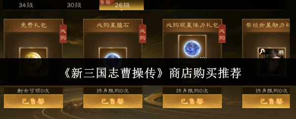 《新三国志曹操传》商店购买推荐