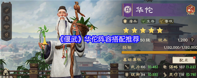 《偃武》华佗阵容搭配推荐