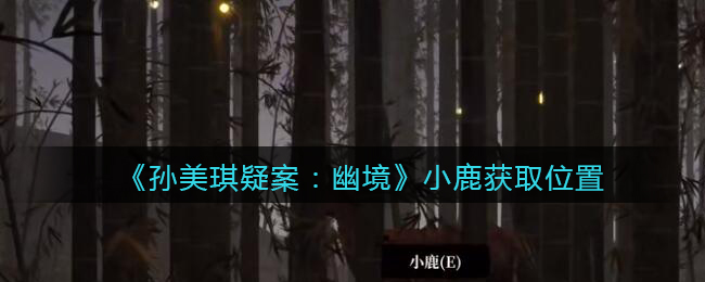 《孙美琪疑案:幽境》五级线索——小鹿
