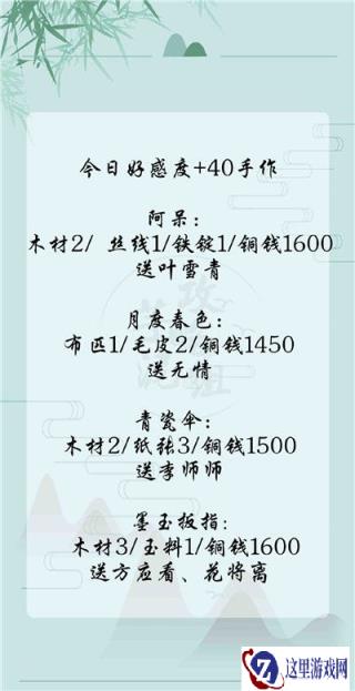 遇见逆水寒11月19日好感度解析 好感度人物分析