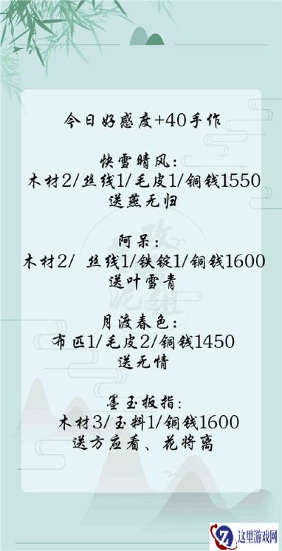 遇见逆水寒12月13日人物好感度攻略解析 礼物送给谁