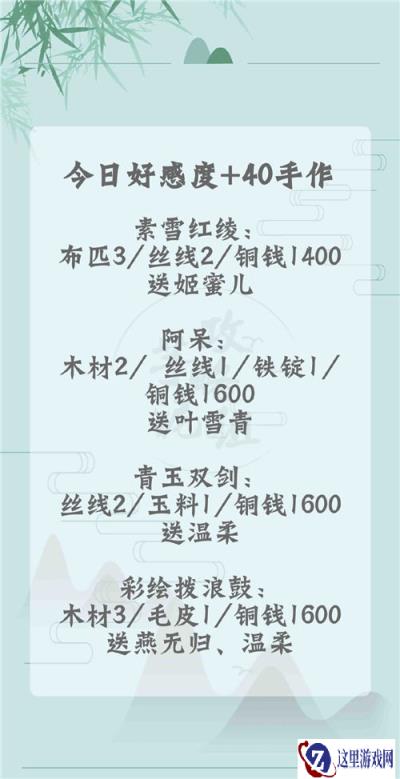 遇见逆水寒12月23日手作好感度分析 好感度介绍