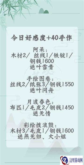 遇见逆水寒月渡春色手作分数介绍 2月10日手作攻略