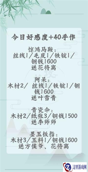 遇见逆水寒2月19日的手作好感度分析 好感度分数一览