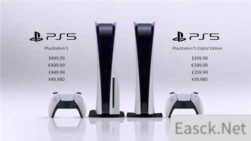 PS5售价正式公布:光驱版499刀数字版399刀