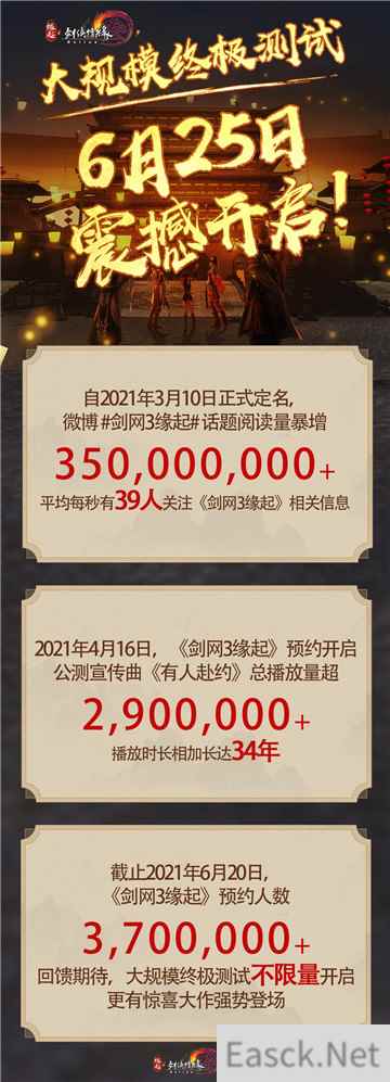 剑网3缘起终极测试正式定档  测试资格全民可领