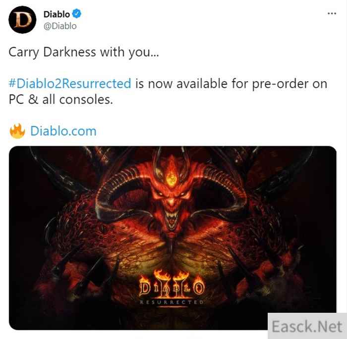 暗黑破坏神2：重制版主机和PC端开启预购