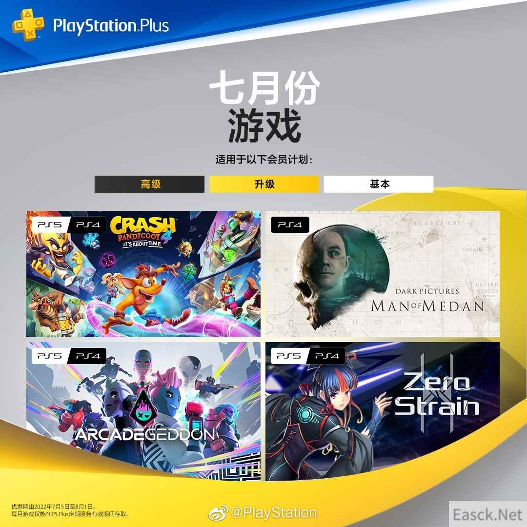 PS Plus港服7月会免公布 古惑狼4等四款游戏